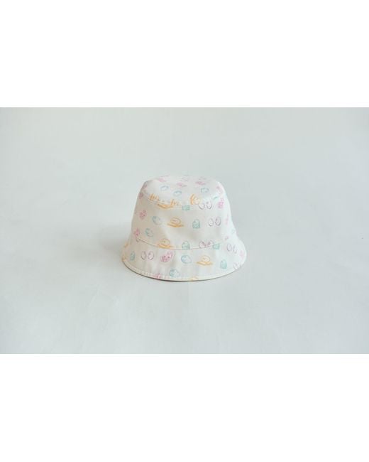 Lost Pattern Natural Neutrals Eggheads Cotton Reversible Bucket Hat