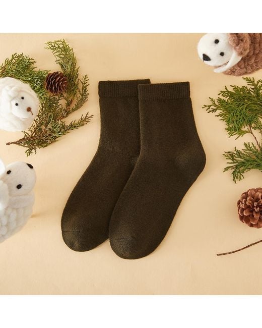 Soft Strokes Silk Green Wool Quarter-Length Socks Set Of Two
