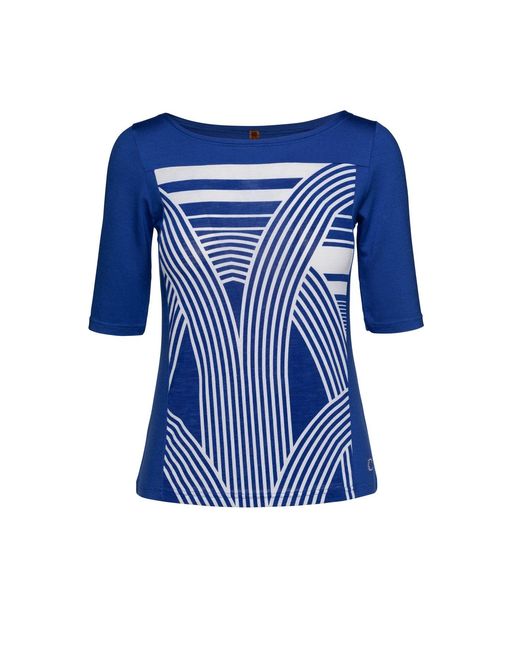 Conquista Blue Printed Half-Sleeved Top