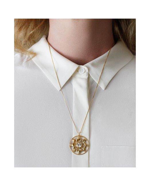 Lee Renee Metallic Wild Horses Topaz Medallion Necklace