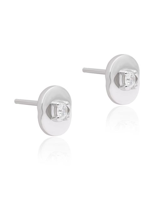 The Jewelz White Evil Eye Solitaire Cz Stud Earrings for men