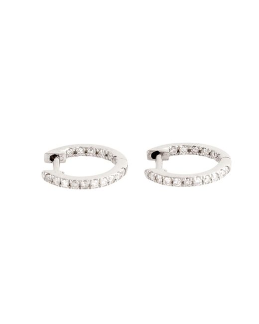 Artisan White Diamond Huggies Earrings