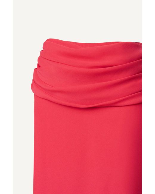 POST MERIDIEM Pink Chiffon Maxi Skirt With Draping