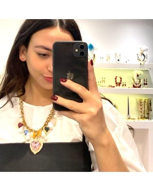 Achala Handcrafted Metallic Heart & Bow Chain Necklace
