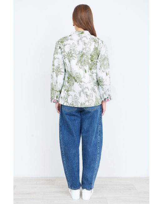 Yumi' Green Reversible Cotton Quilted Jacket
