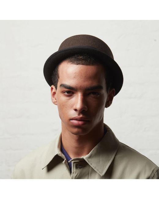 Dasmarca Hats Green Tony Cordova Felt Skimpy Brim Short Brim Rude Boy Mod Style Porkpie Hat for men