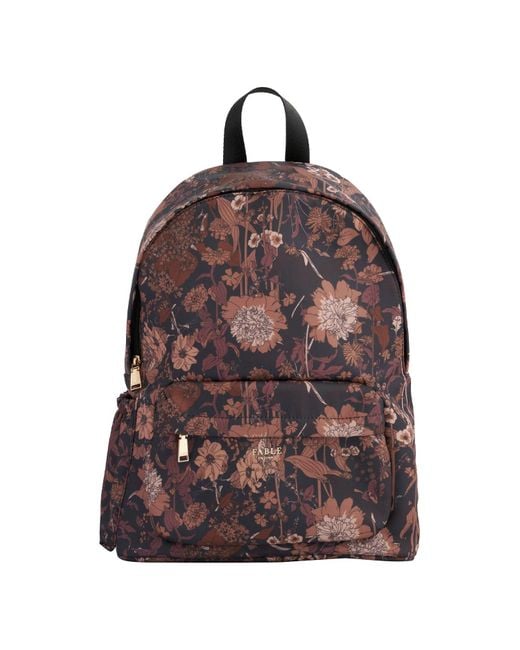Fable England Brown Deco Blooms Large Backpack