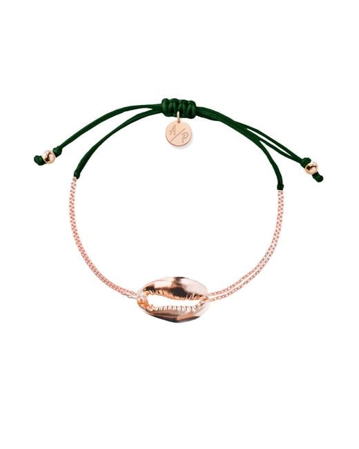 Adriana Pappas Designs Green Mini Metal Shell Chain Bracelet