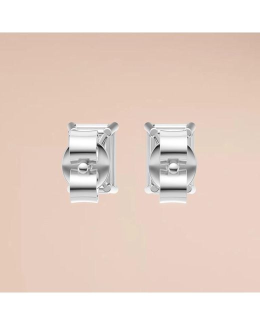 Aya Fine Jewelry White 1.32 Cwt Emerald Cut Solitaire Earrings Gift For