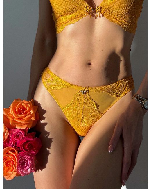 Empress Mimi Orange Queen Bee Lace G-String