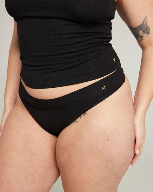 Nudea Black The Organic Cotton Dipped Thong 2 Pack