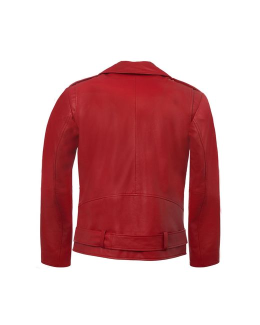 Zasta Studio Red Brandy Alexander- Leather Biker Jacket for men
