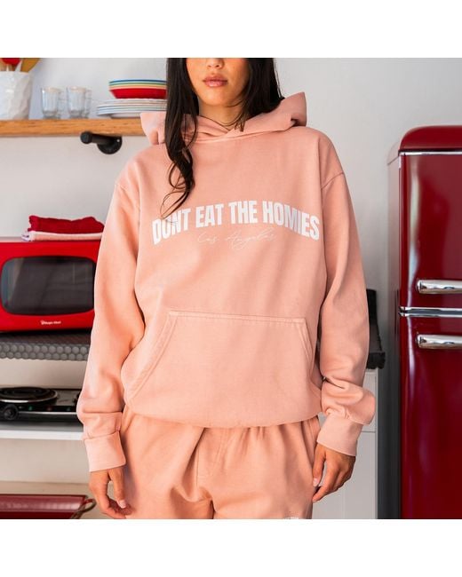 Dont Eat the Homies Pink Arch Hoodie for men