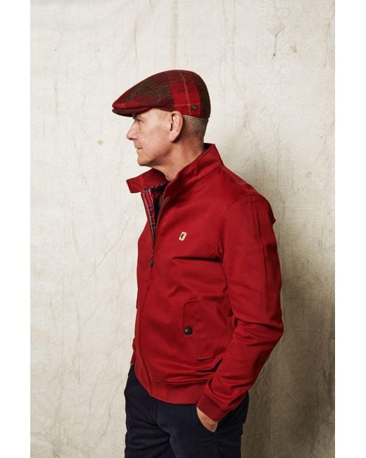 Dasmarca Hats Red Justin Lava Harris Tweed Flat Cap Made for men