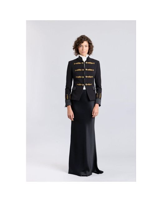 The Extreme Collection Black Military Blazer With Embroidery