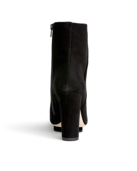 Beautiisoles by Robyn Shreiber Made in Italy Black Teresa Suede Bootie Comfortable Hidden Platform & Zipper Work Day Or Evening