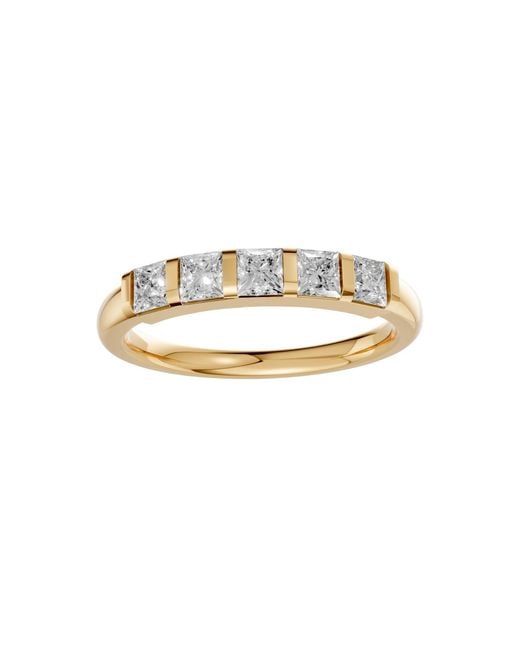 Aya Fine Jewelry Metallic Elegant Princess Cut Lab Grown Diamond Band Ring