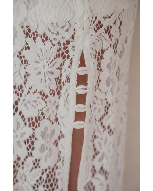 Palm Collective White Neutrals Fleur Lace Maxi Dress