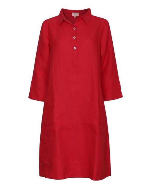 NoLoGo-chic Green Up Town Linen Shirt Dress