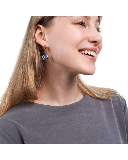 My Little Nature Blue Huggie Earrings