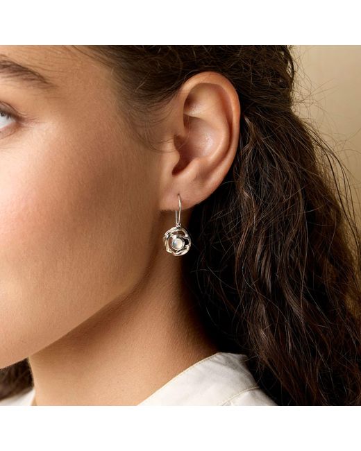 Isla Silver Metallic Unique Sterling Moonstone Earrings