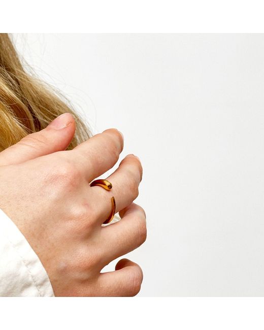 Lucy Quartermaine Metallic Single Drop Ring