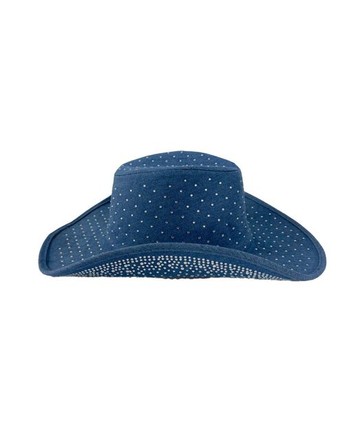 Chanel Joan Elkayam Blue Embellished Denim Cowboy Hat