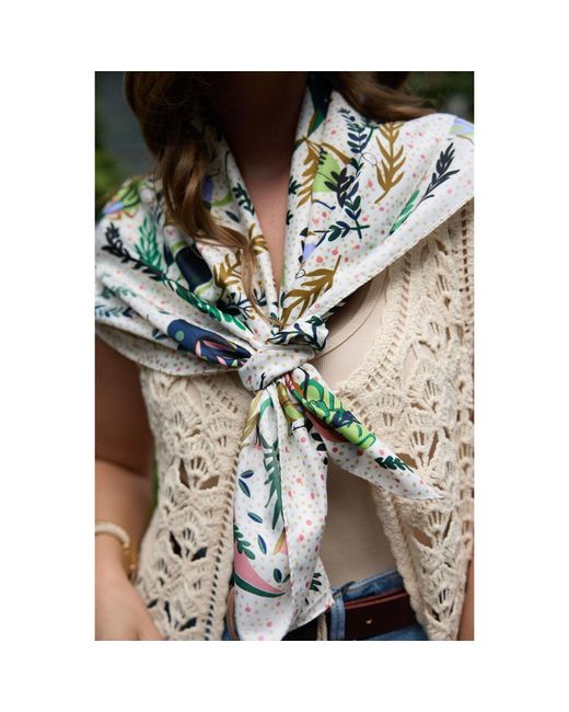 Saachi Green Aviary Botanical Oversized Bandana