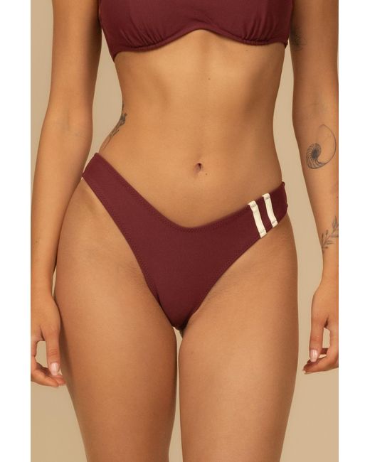 Montce Red Sporty Lulu Zig-Zag Stitch Bikini Bottom