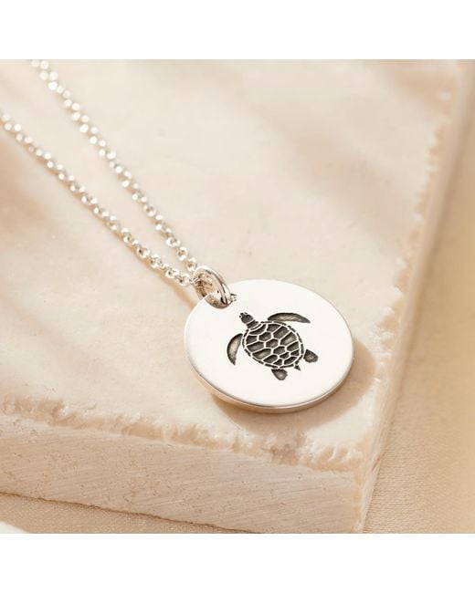 Posh Totty Designs Metallic Sterling Turtle Spirit Animal Necklace