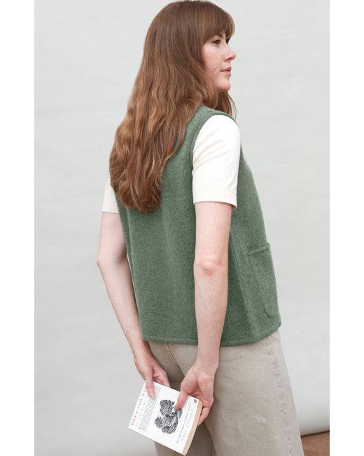 Paul James Knitwear Green Lambswool Larkspur Knitted Gilet
