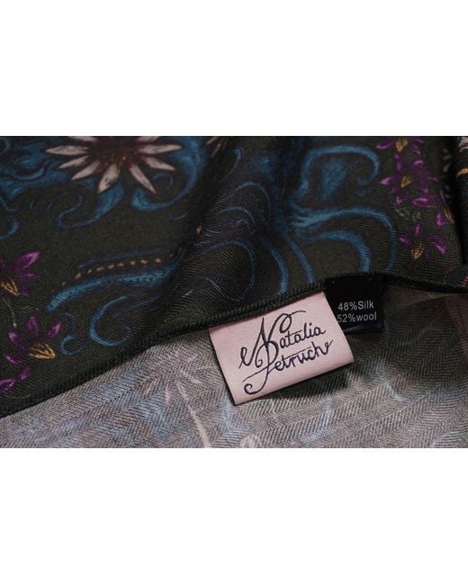 Natalia Petruch Black Dragon Silk And Wool Scarf