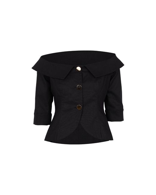 Zetaye Black Celeste Linen Cotton Blazer