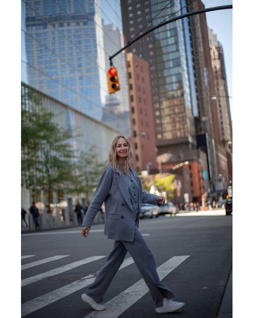 SALANIDA Gray Forza Knitted Merino Blazer Light