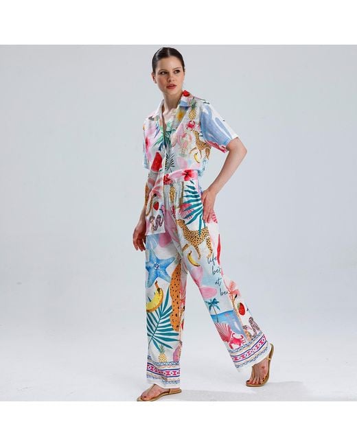 LOVEIST STORE Blue Nancy Printed Shirts