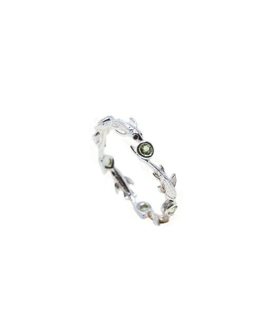 NASI SILVER Metallic Eternity Neshama Fish Band- Peridot