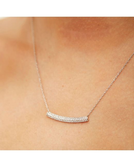 Spero London Metallic Sterling Concave Bar Necklace