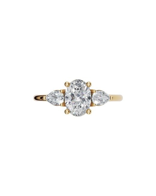 Aya Fine Jewelry White Rose 1.03 Ct Oval Diamond Engagement Ring 18K