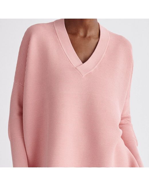 Paisie V-neck Ribbed Jumper In Pink