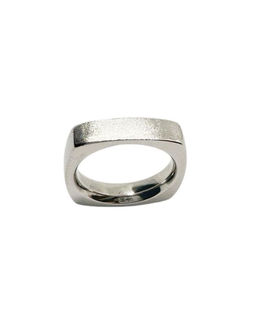 Tg-Jewellery by Tamara Gervasio Metallic Platinum Solid Square Band Ring Handmade