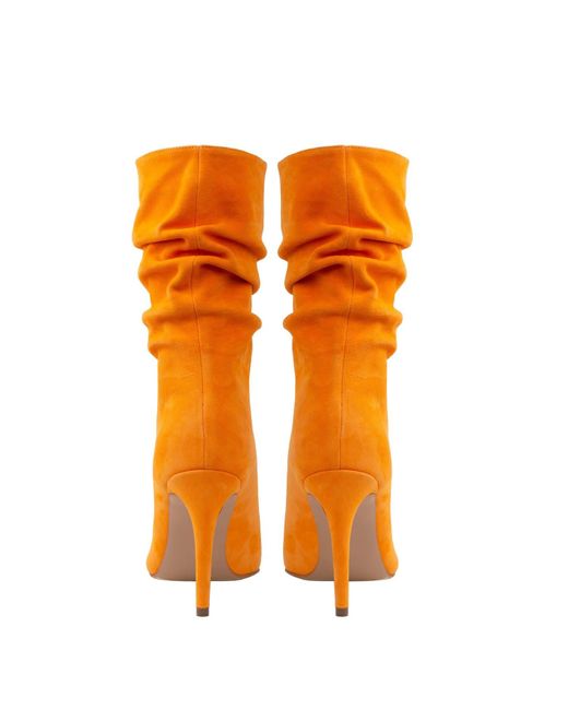 Ginissima Orange Suede Leather Eva Boots