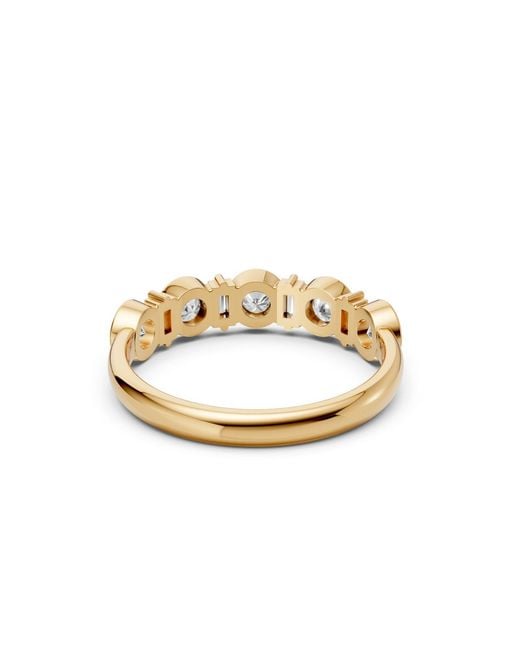 Aya Fine Jewelry Metallic Round & Baguette Lab Grown Diamond Bezel Set Anniversary Band