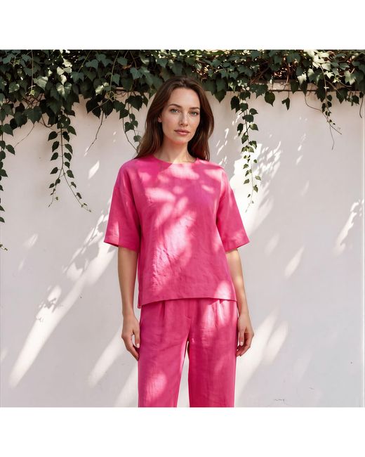 Oh!Zuza Pink Relaxed-Fit Viscose T-Shirt