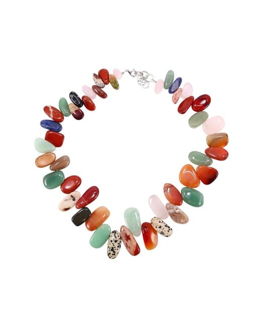 Mineralgems•Studio Red Agate, Jasper & Quartz Gemstone Necklace