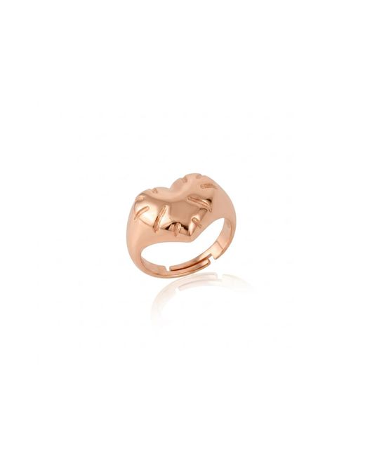 Spero London Metallic Chunky Love Heart Signet Sterling Ring