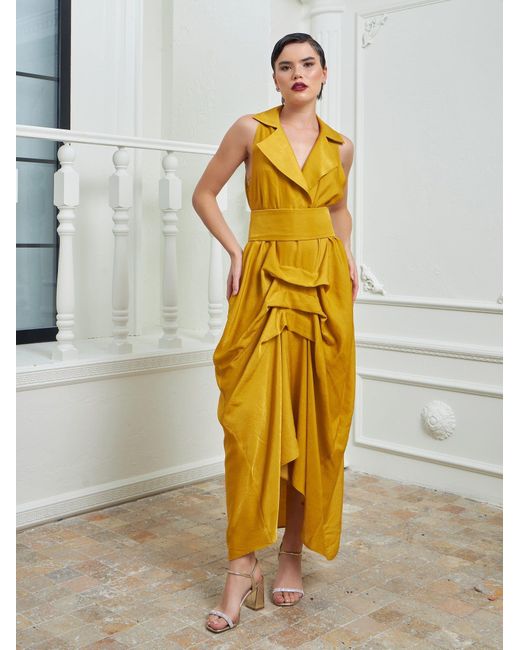 Lumina Eligma Yellow The Tuxedo Dress