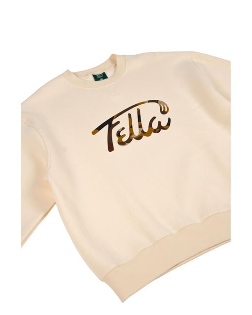 FELLA SWIM Natural Neutrals Gavan Oversized Camo Crewneck Sweater for men