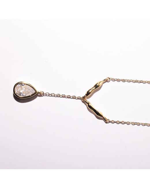 Studio Baloge Metallic Suspendue Goutte Drop Necklace