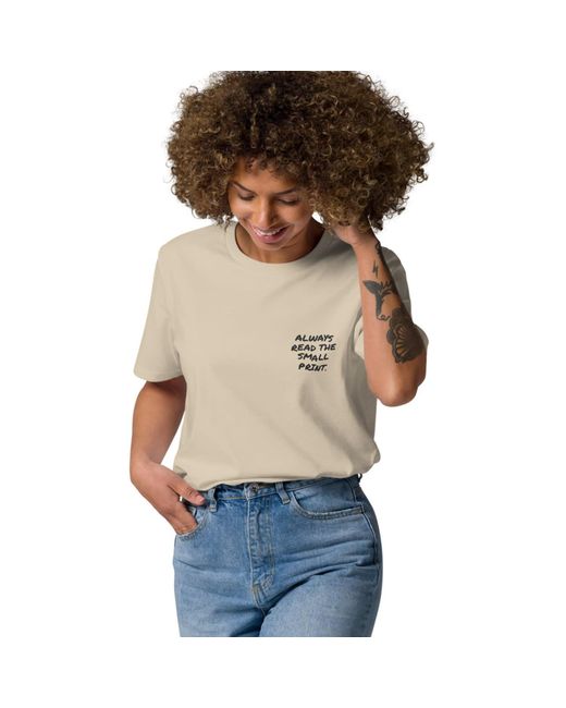 Anchor and Crew Natural Neutrals Desert Dust Small Print Annotations Organic Cotton T-Shirt