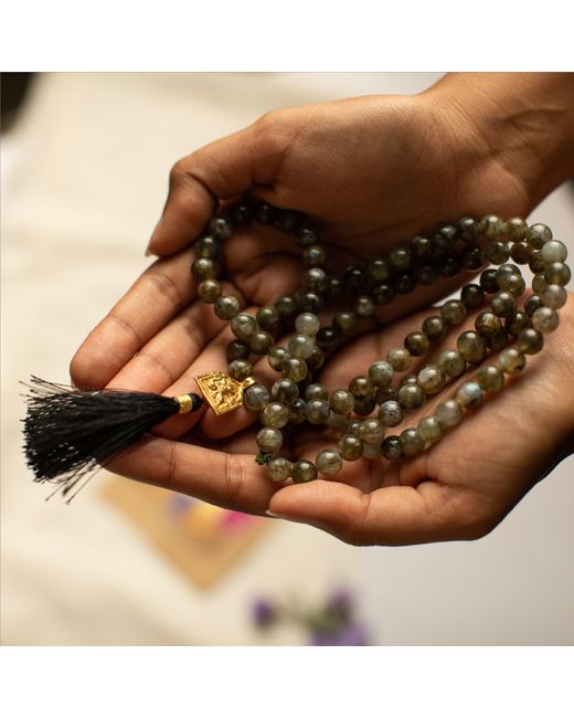 Goddess Charms Black Success & Manifestation Mala Hanuman Labradorite